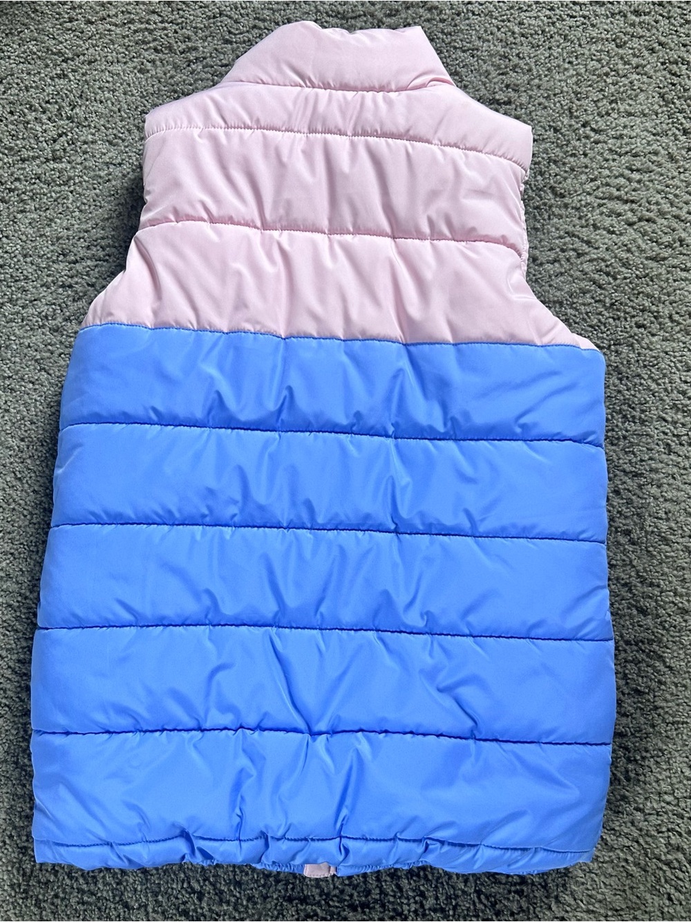 Puma Pink White Light Blue Colorblock Puffer Vest Excellent 10/12 - Picture 2 of 7